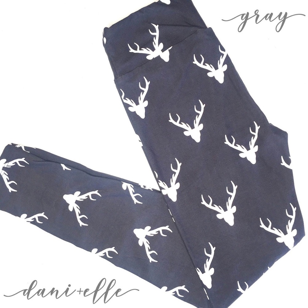 Grey and White Deer Leggings